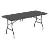 6 Ft Plastic Folding Table Portable Picnic Utility Table Handle Indoor Outdoor