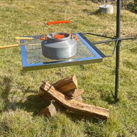 Rotating Campfire Grill,Fire Pit Grill,Heavy Duty Steel Grill,360° Adjustable Open Fire Outdoor Cooking Equipment