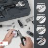 Hand Tool Set, DIY Set Tool Household, with Screwdriver Wrench Hammer Tape Plier and Toolbox Storage Case, includes All Essential Tools for Home