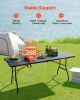 6 Ft Plastic Folding Table Portable Picnic Utility Table Handle Indoor Outdoor