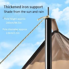 Ordinary 3*4m RV Outdoor Tent Shade Portable Camping Sunscreen Rainproof Vinyl Canopy (Color: Khaki color, size: M2412110013)