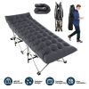 Folding Camping Cot Portable Sleeping Camping Bed Collapsible Travel Camp Cots Guest Bed Cot with 2-Sided Soft Pad 440LBS Max Load